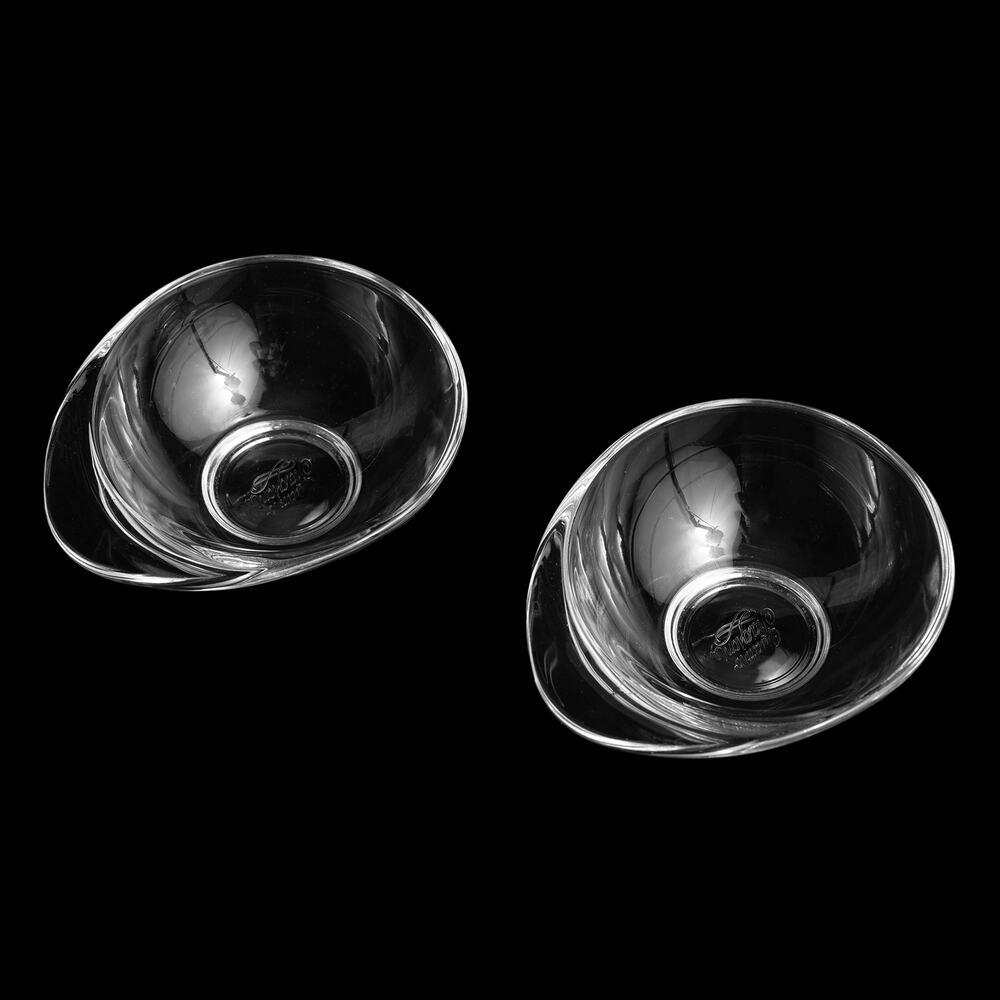 Bormioli Rocco Quattro Stagioni Asymmetrical Heavy Glass Dipping Bowls - 2x